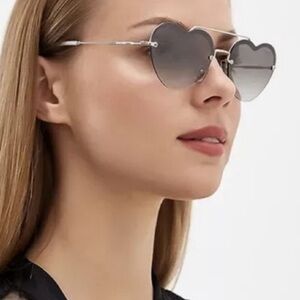 MIU MIU Heart Shaped Silver Sunglasses